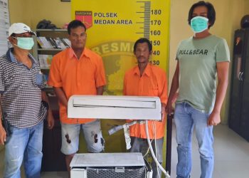 Curi AC, Ansari Pane dan Rekannya Ditangkap Tekab Polsek Medan Area