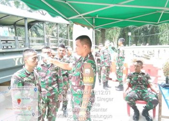 Deteksi Dini Covid-19, Yonif 122/TS Periksa Suhu Tubuh Prajurit dan Dinyatakan Sehat