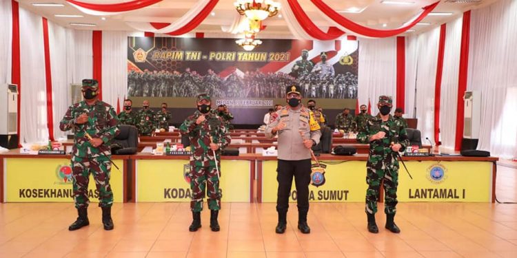 Rapim TNI-Polri 2021, Pangdam I/BB dan Kapolda Sumut Siap Laksanakan Penanggulangan Covid-19 dan Pemulihan Ekonomi Nasional