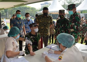 Kasdam I/BB Tinjau Vaksinasi Nasional Tahap II Kodim 0201/BS dan Apresiasi Walikota Medan