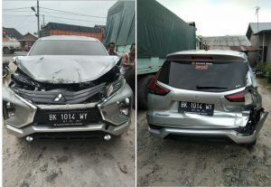 Dua Mobil Warga Siantar Tabrakan Beruntun Dengan Dua Truk di Jalan Tol