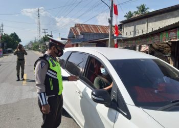Polres Tapsel Razia Masker di Jalin Sidimpuan-Madina