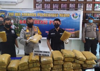 Rumah di Medan Petisah Digrebek, 240 Kilo Ganja dan 4 Pria Diamankan