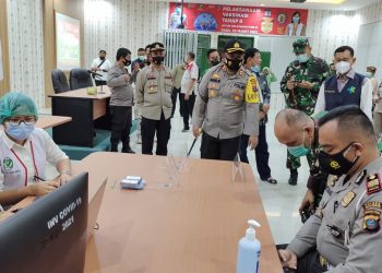 Personel Polres Simalungun Ikuti Vaksinasi Tahap II Untuk Pelayanan Publik Kabupaten Simalungun