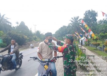 Giat Meninjau Berjalannya Protokol Kesehatan Dengan Baik Oleh Personel Jajaran Kodim 0208/Asahan