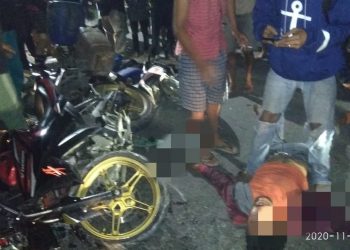 Yamaha Vixion Terjatuh, Tabrakan dengan 2 Sepedamotor Lainnya, Roy Situmorang dan Togar Gultom Terkapar