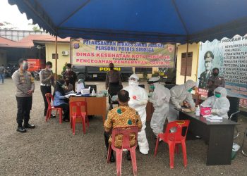 Personil Polres Sibolga Ikut Swab Tes Massal