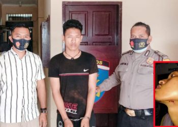 Frengki Marbun Tusuk Dagu Arik Tua Pakai Kunci Sepedamotor