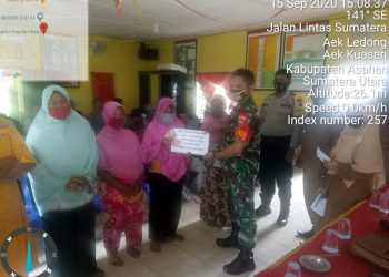 Dalam Rangka Bantuan Dari Pemerintah, Personel Jajaran Kodim 0208/Asahan Monitor Pembagian BLT- DD di Desa Aek Korsik