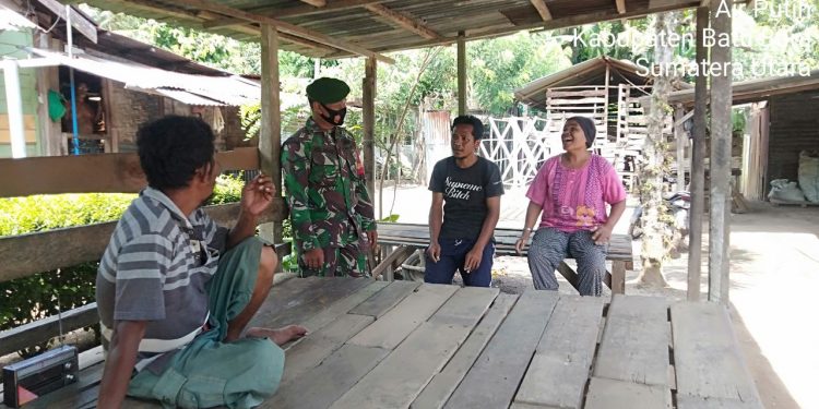 Penanganan Covid 19 di Desa Sukaraja, Personel Jajaran Kodim 0208/Asahan Turun Langsung Kewilayah Binaan