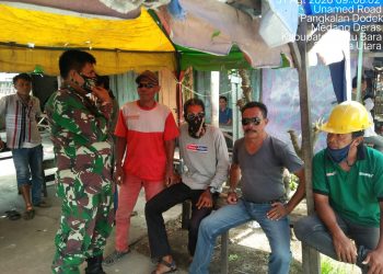 Sambangi Warga Terapkan Prokes Oleh Personel Jajaran Kodim 0208/Asahan