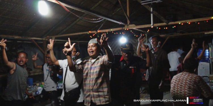 Humatob Nagori Talun Rejo Siap Menangkan Hasim-TPS, Semangat Acungkan 2 Jari