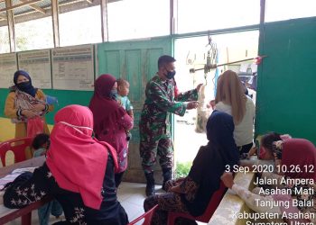 Personel Jajaran Kodim 0208/Asahan Kerjasama Dengan Posyandu Wujudkan Balita Sehat