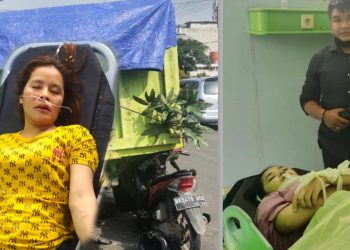 Tabrak Dump Truck Parkir, Tika Batubara dan Luse boru Tumanggor Terkapar di Jalan