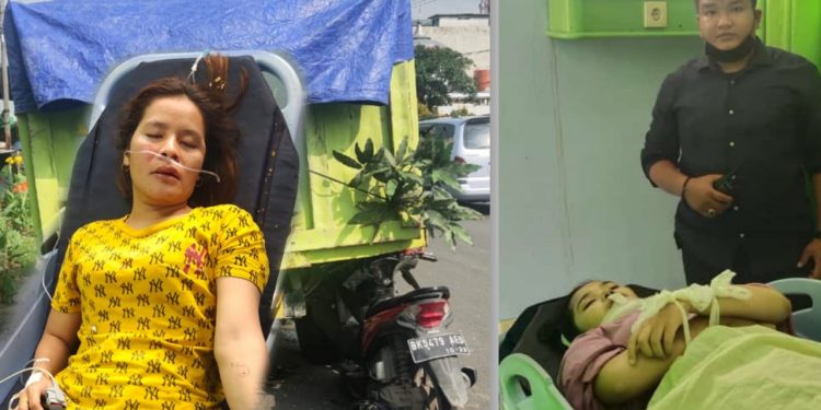 Tabrak Dump Truck Parkir, Tika Batubara dan Luse boru Tumanggor Terkapar di Jalan