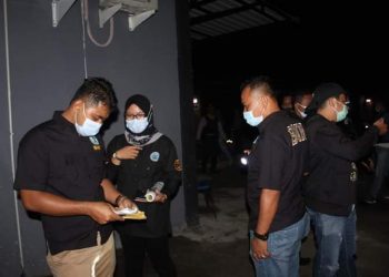 Polres Labuhanbatu Gabung BNNK Grebek Hans Station amankan 7 Orang Karyawan