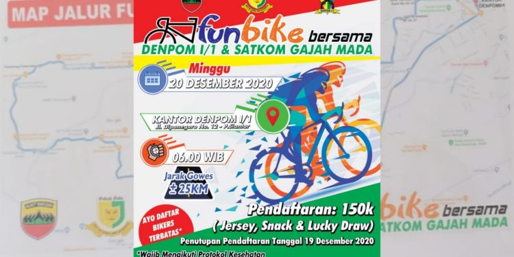 Satkom Gajah Mada Siantar Gelar Fun Bike Bersama Denpom 1/1 Siantar