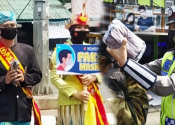 Kampanye Bermasker, Polwan Cantik Diturunkan ke Jalan. 8000 Masker Dibagikan