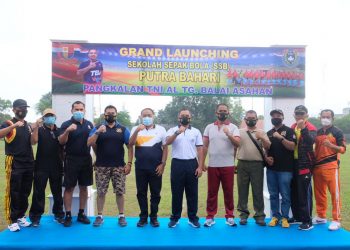 Kapolres Tanjung Balai Hadiri Grand Launching Sekolah Sepak Bola (SSB) Putra Bahari Lanal TBA