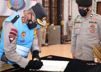 Kapolres Simalungun Ikuti Penandatanganan Fakta Integritas SIP Secara Virtual