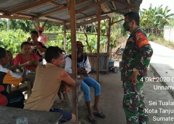 Personel Jajaran Kodim 0208/Asahan Ajak Masyarakat Bekerjasama Memberantas Covid-19