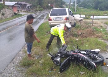 Iwan Sibagariang Terkapar di Jalan Tarutung-Siborongborong setelah Ditabrak Denianto Bancin