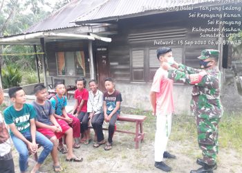 Anak-Anak Menjadi Sasaran Utama Personel Kodim 0208/Asahan Tularkan Protokol Kesehatan Antisipasi Covid-19