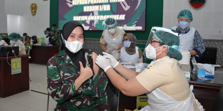 Sebelas Ribu Prajurit Kodam I/BB Sudah Divaksin Covid-19