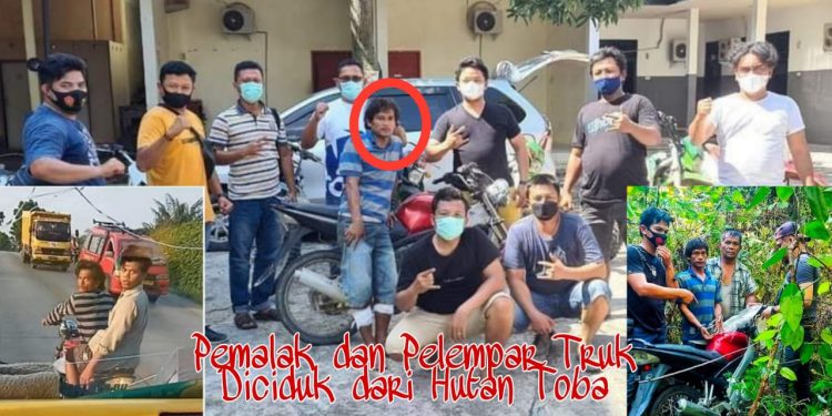 Pelaku Pelemparan Truk yang Viral di Medsos Ditangkap Tim Gabungan Polres Labuhanbatu dan Asahan dari Hutan Toba
