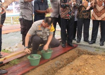 Wakapolda Sumut Laksanakan Peletakan Batu Pertama Perumahan Bersubsidi Bagi Anggota Polri