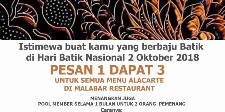Pesan 1 dapat 3" Hanya 1 hari di Hari Batik Nasional 2 Oktober Pesan 1 dapat 3" Hanya 1 hari di Hari Batik Nasional 2 Oktober