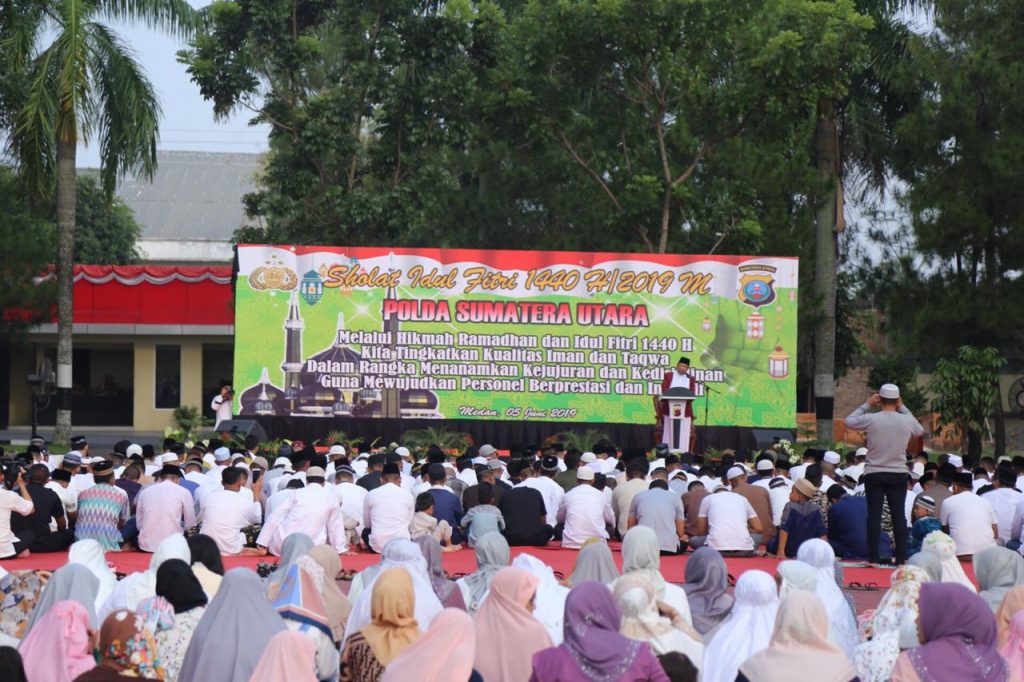 Begini Suasana Sholat Idul Fitri 1440 H/ 2019 di Lapangan KS Tubun Poldasu