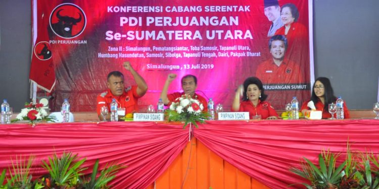 Konfercab PDIP Zona II, Mangatas Silaen Pimpin Tobasa, di Simalungun Samrin Girsang Singkirkan Maha Darma Saragih