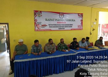 Rapat Pleno Terbuka Rekapitulasi Data Pemilu AsahanTurut Dihadiri Personel Jajaran Kodim 0208/Asahan