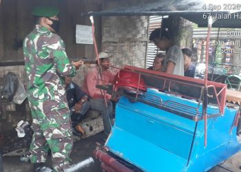Pengawasan Protokol Kesehatan Covid-19 Menjadi Tugas Rutin Babinsa Di Tengah Pandemi