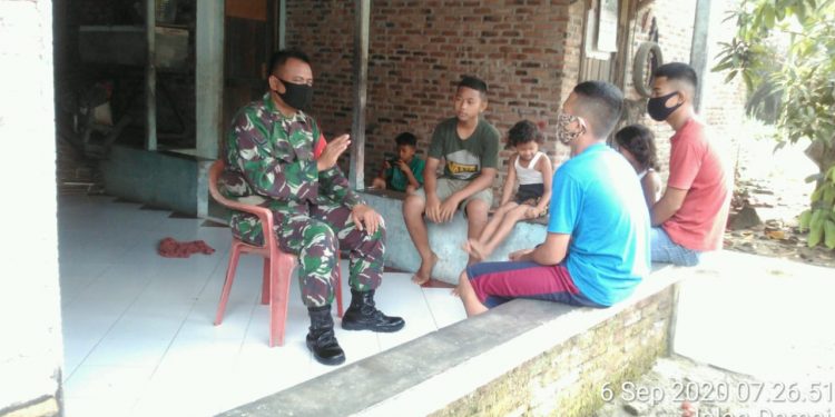 Komunikasi Sosial Bersama Masyarakat Personel Kodim 0208/Asahan Bicarakan Pencegahan Covid-19