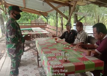 Lakukan Pengawasan New Normal Di Kalangan Masyarakat Personel Kodim 0208/Asahan