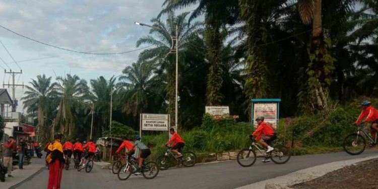 Personel Kodim 0207/Simalungun Laksanakan Pem Jalur Gowes Danrem 022/PT