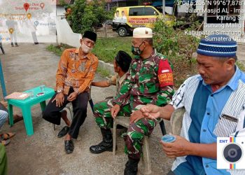 Tunjukkan Kepedulian Personel Kodim 0207/Simalungun Melalui Koramil 06/Perdagangan Melayat Ke Rumah Duka Warga Binaan