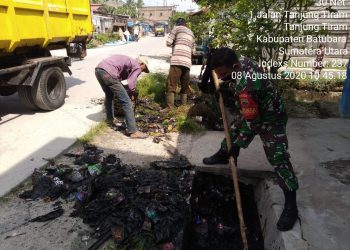 Ajak Hidup Bersih Melalui Gotong Royong, Kodim 0208/Asahan Bersama Masyarakat