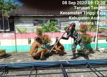 Kodim 0208/Asahan Bekerjasama Dengan Aparat Desa Laksanakan Kegiatan Gotong-Royong