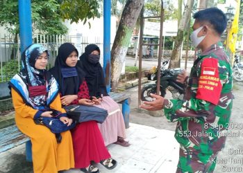 Bagikan Tips Pencegahan Virus Corona Personel Kodim 0208/Asahan Bagi Warga Binaan