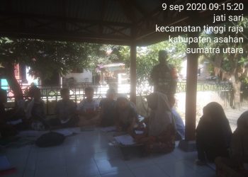 Personel Jajaran Kodim 0208/Asahan Ajak Anak-Anak Pengajian Untuk Ikuti Protokol Kesehatan