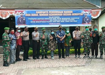 Danramil 07/Air Joman (Kodim 0208/Asahan) Gelar Apel Protokol Kesehatan Percepat Penanganan Covid-19