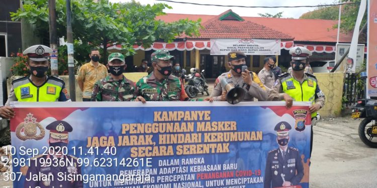 Berpartisipasi Dalam Kampanye Protokol Kesehatan Bersama Personel Kodim 0208/Asahan Berpartisipasi Dalam Kampanye Protokol Kesehatan Bersama Personel Kodim 0208/Asahan