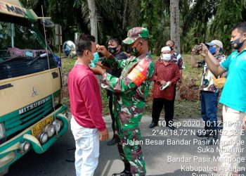Kodim 0208/Asahan (Danramil 14/Bandar Pasir Mandoge) Ikuti Kampanye Apel Masker