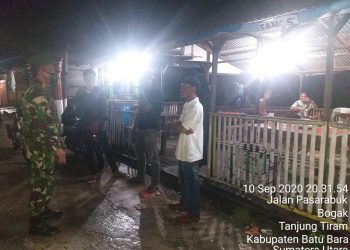 Berpartisipasi Melaksanakan Patroli Malam, Personel Jajaran Kodim 0208/Asahan Turut Tegakkan New Normal