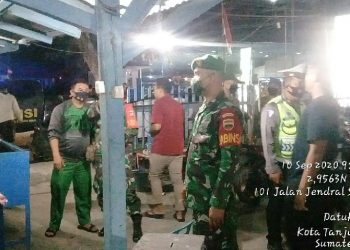 Turut Andil Dalam Operasi Gabungan Protokol Kesehatan Covid-19 di Tanjung Balai Oleh Personel Jajaran Kodim 0208/Asahan