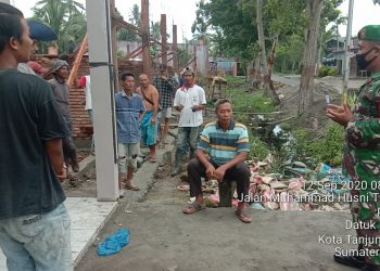 Personel Kodim 0208/Asahan Pantau Warga Agar Mematuhi Protokol Kesehatan