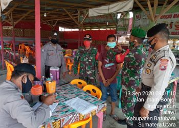 Kodim 0208/Asahan Turut Andil Dalam Patroli Gabungan TNI-POLRI Menegakkan Protokol Kesehatan